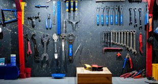 Bicycle workshop with tools