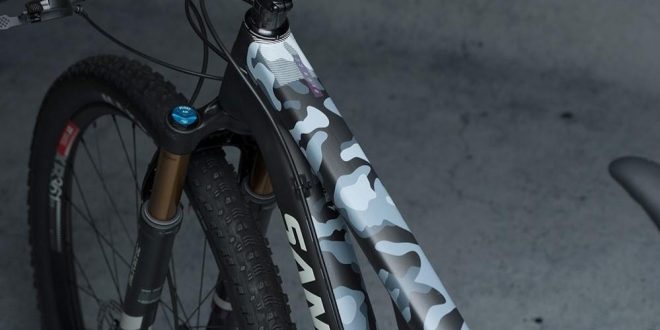 Dyedbro fitted to a Santa Cruz mountain bike