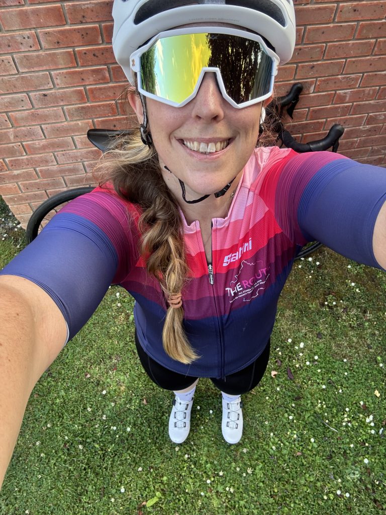 Hannah Wilson poses in her 'The Route' road kit 