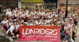 LDN RIDERS gather at Fettle Hyde Park their base for Pride in London before joining the parade LDN Riders join pride parade in fine fettle