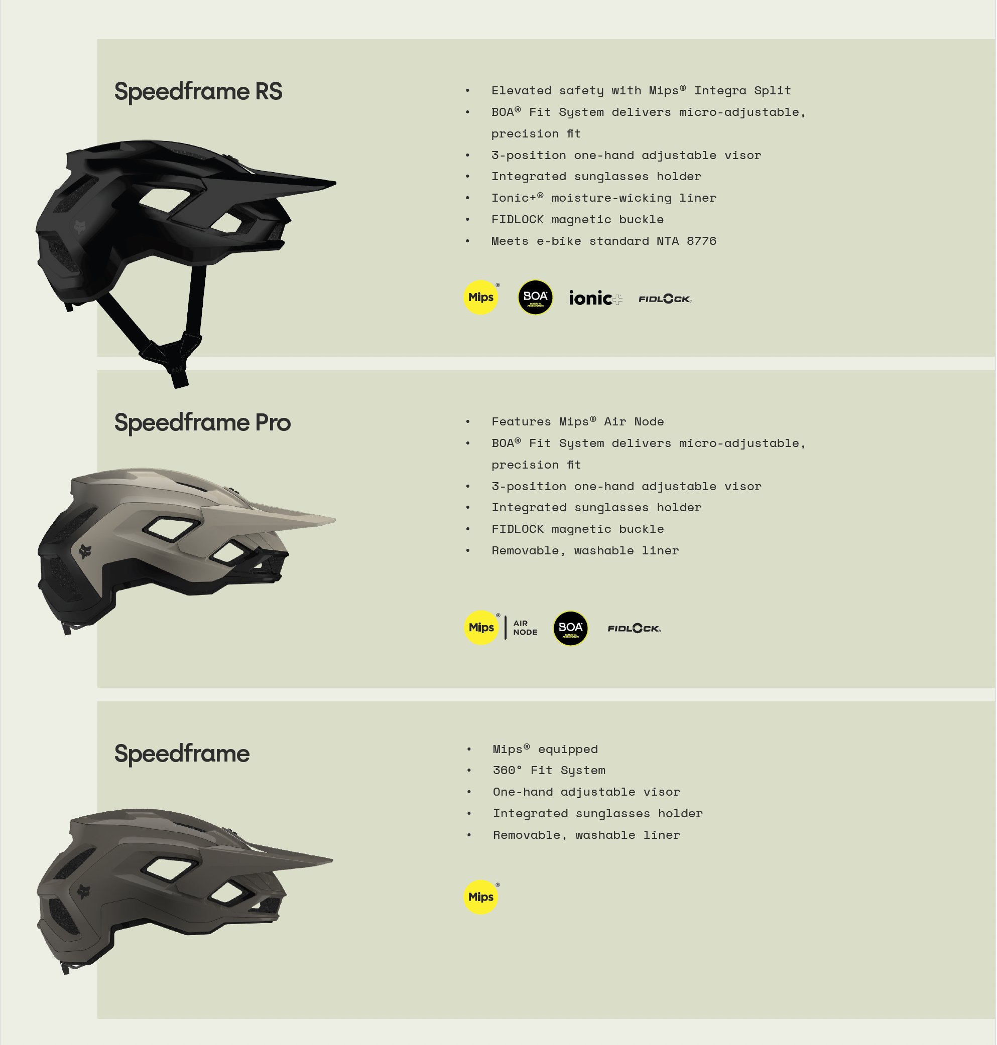 Fox Speedframe Info