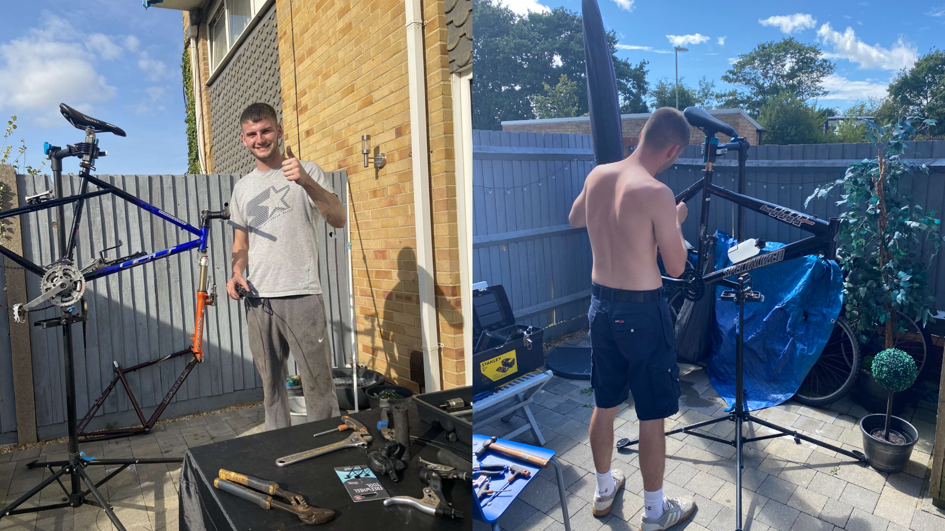 Rob early days in the garden Mechanic of the Month June Winner: Rob Symes of SymesBikes
