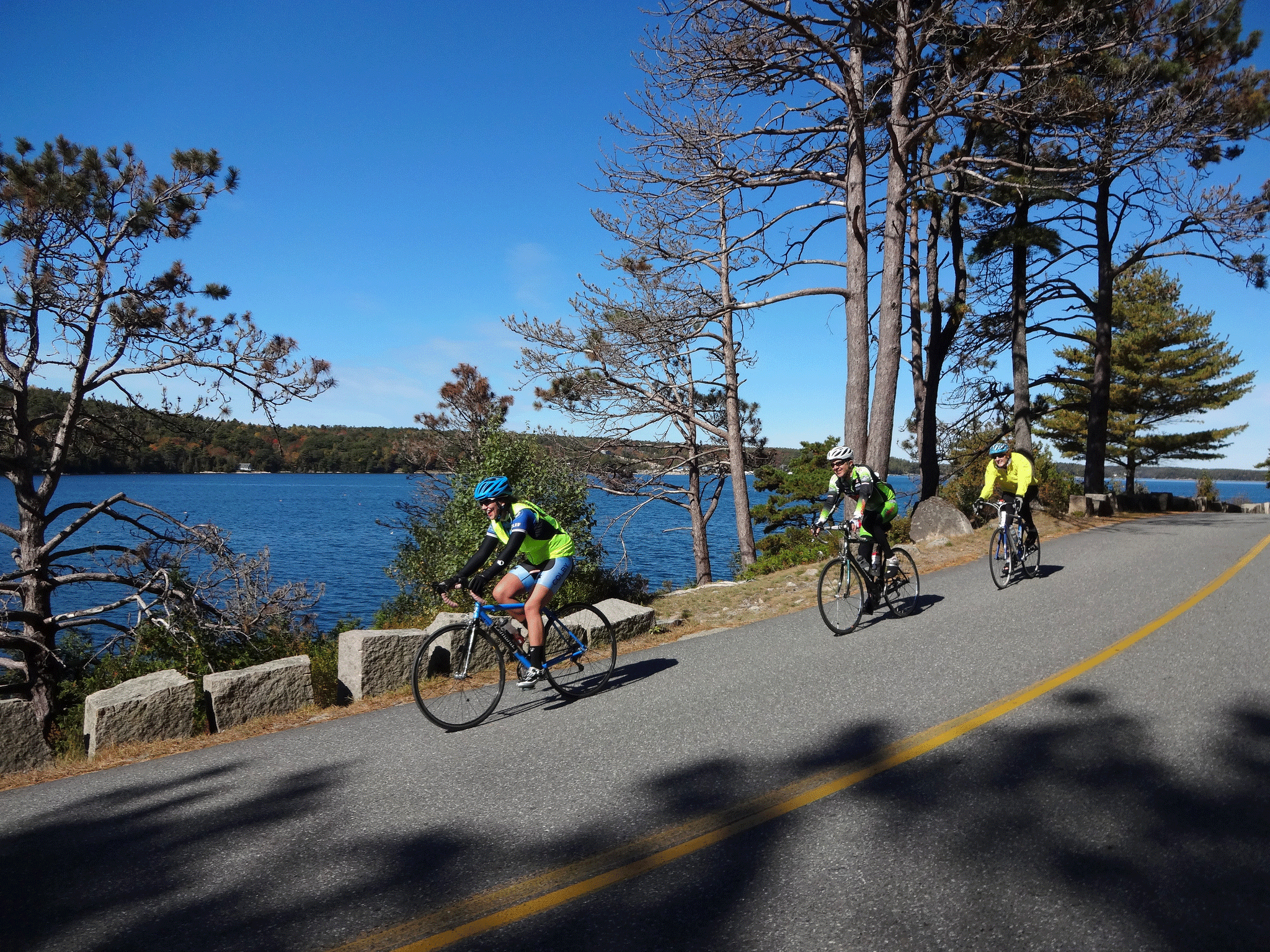 Riders on Sargent Drive in Acadia